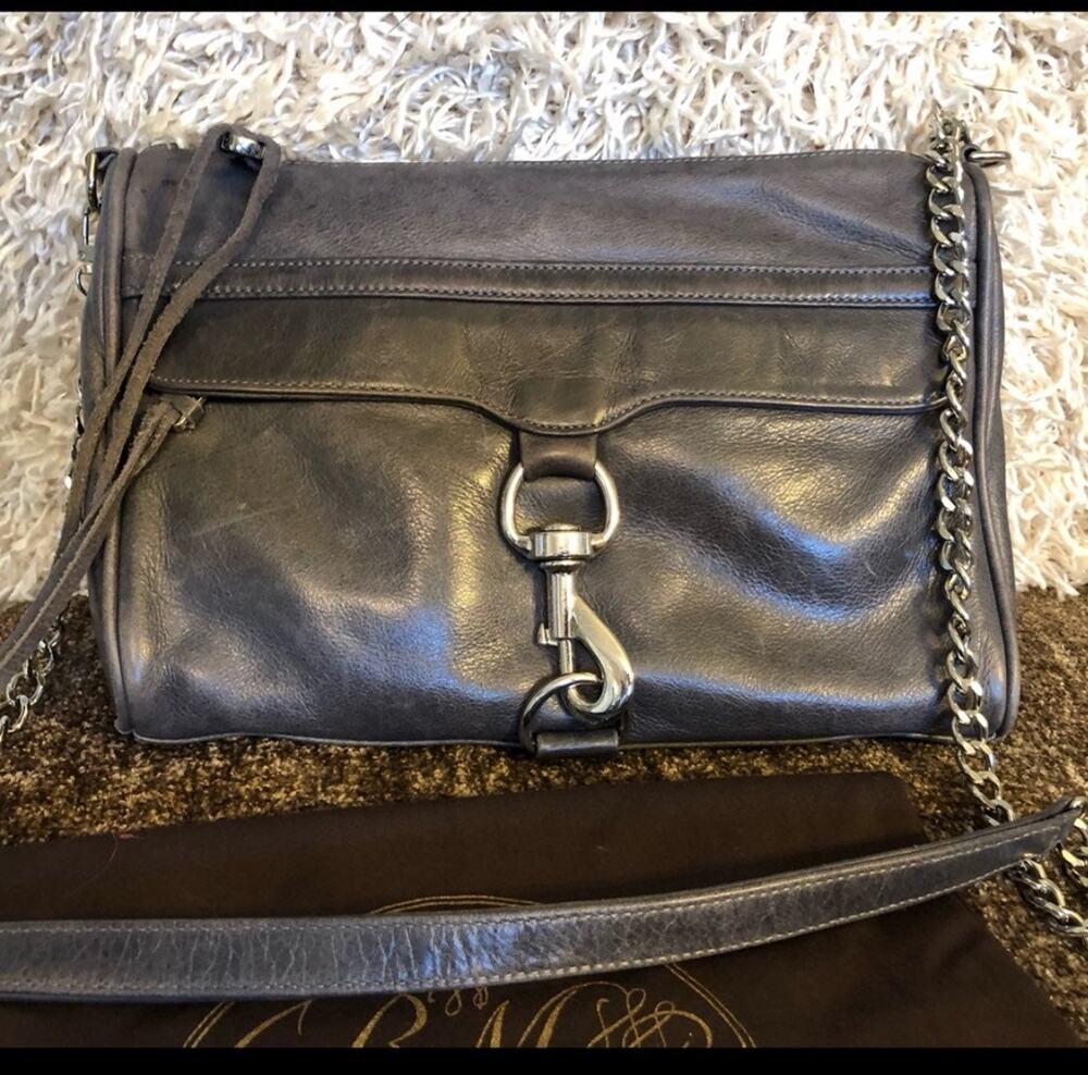 Rebecca Minkoff mini mac Gray leather chain shoulder bag